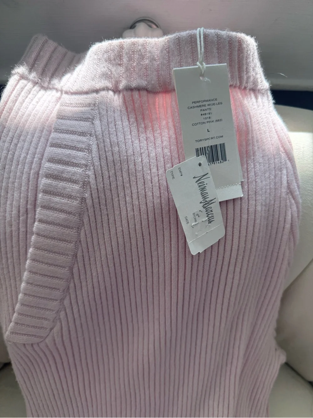 Tory Burch Light Pink Ribbed Cashmere Blend Maxi Skirt